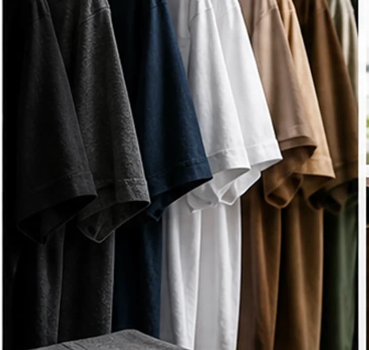 Textile and private-label apparel products on hangers