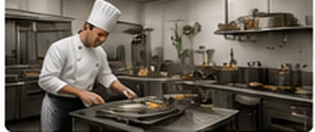 Professional kitchen and chef