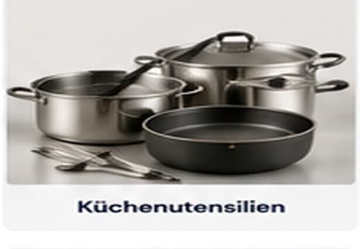 Kitchen utensils, pots and pans